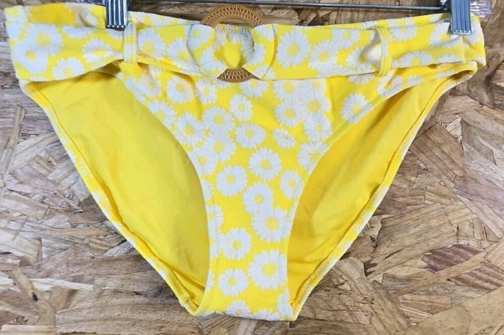 NWT AMERICAN EAGLE AERIE YELLOW & WHITE DAISY SWIM BOTTOMS